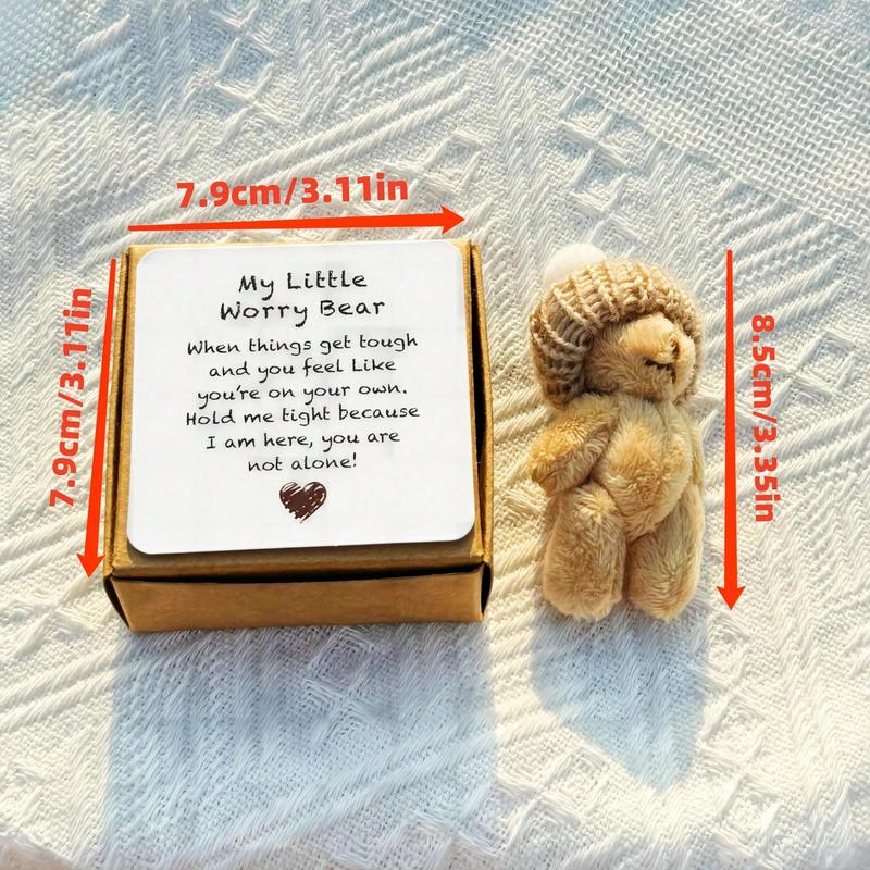 [2025 Mother's Day Gifts] 1pc, Pocket Teddy Bear Hug, Mini Plush Bears In Box, Little Pocket Bears With Inspirational Card, Sympathy Gifts For Graduation Birthday Christmas, Suitable For Both Men And Women,Christmas 3
