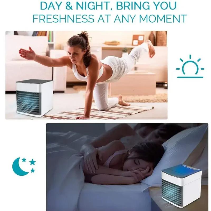 YORKSHIRE HOMEWARE Mini Air Conditioning Unit Desktop Cooling Fan Low Noise Cold Water Portable Adjustable 3 Speed Home Cooler With LED Night Light Ideal For Office Tent Bedroom 3