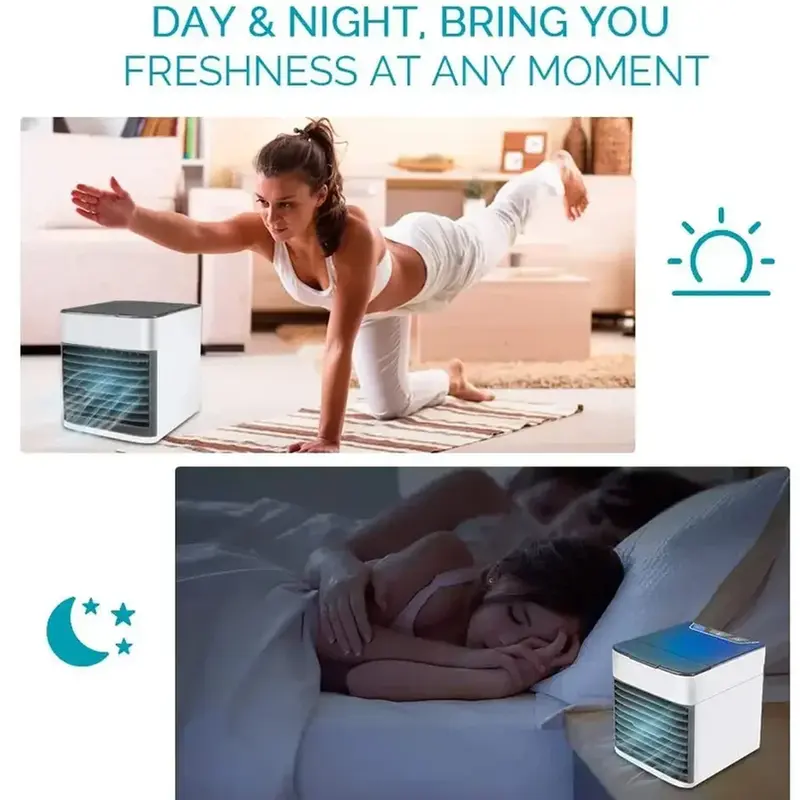 YORKSHIRE HOMEWARE Mini Air Conditioning Unit Desktop Cooling Fan Low Noise Cold Water Portable Adjustable 3 Speed Home Cooler With LED Night Light Ideal For Office Tent Bedroom 3