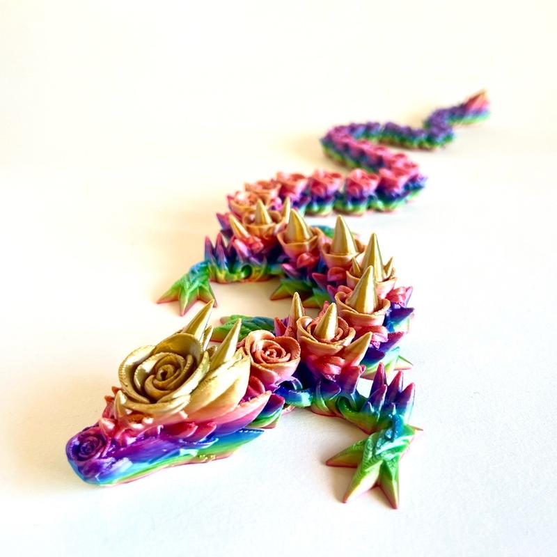 Cinderwing3D Rose Dragon: 3D Printed Fidget Toy | Desk Buddy Multicoloured 4