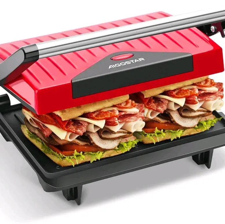 Aigostar Sandwich Toaster - Non-Stick Plates, Easy to Clean, 750W - Warmer, Deep Fill Toastie Maker, 2 Slice Panini Press 5