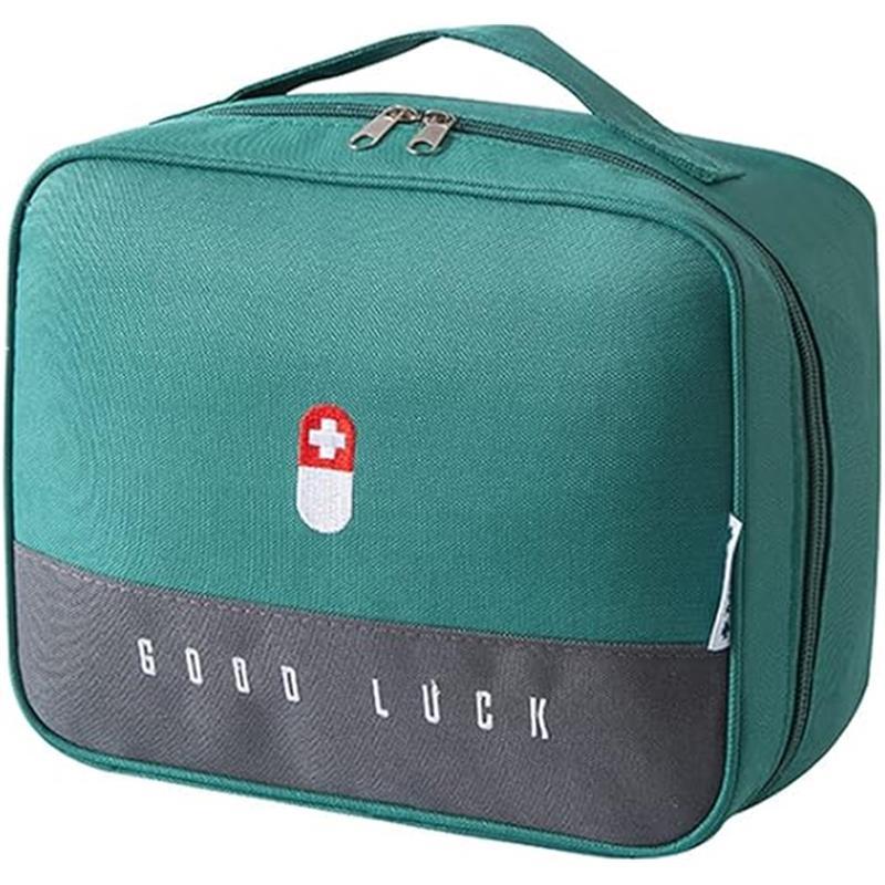 First Aid Bag Compact, First Aid Kit Bag Multifunctional Layered Waterproof Medical Supplies Organizer Travel Medicine Bag for Emergency Home Office Car Outdoors Boat Camping Hiking (Green) 5