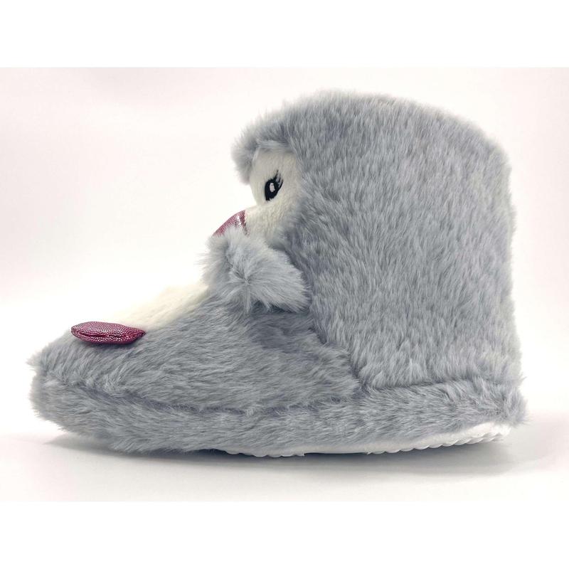 Girls Penguin Design Novelty Faux Fur Plush Boot Slippers 2