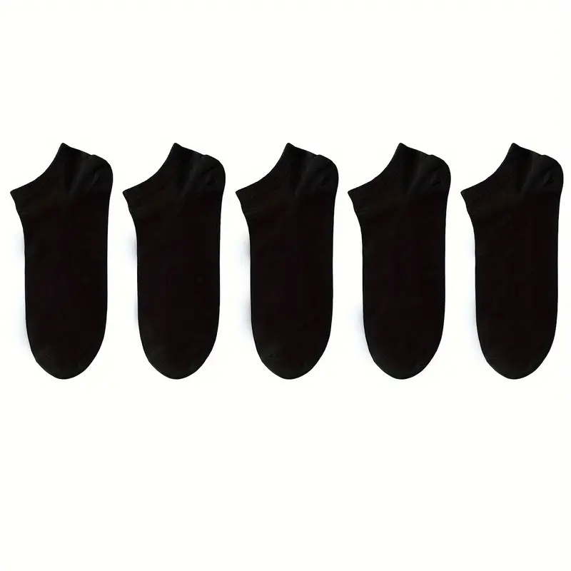 5/10/12 Pairs Unisex Comfort Ankle Socks - Soft Black Polyester Blend, Solid Color Low-Cut Design for Men & Women, Machine Washable, Cute Socks Menswear Beige 0