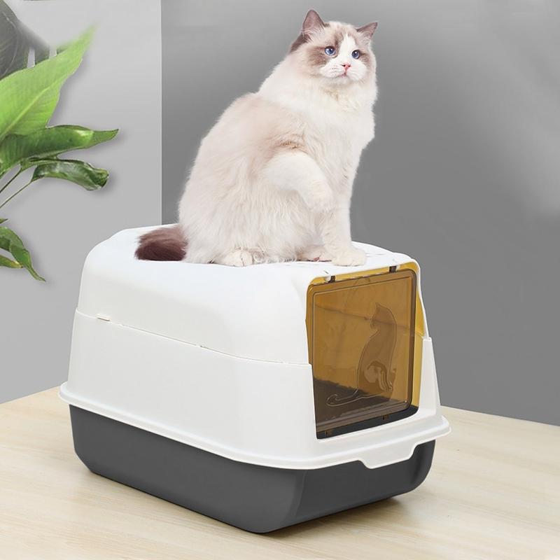 Lifeideas Large Fully Enclosed Hooded Top Entry Cat Litter Box With Scoop,Anti-Splash Kitten Litter Tray,Cat Toilet Cat Pan For Indoor Oudoor,Pet Supplies 4