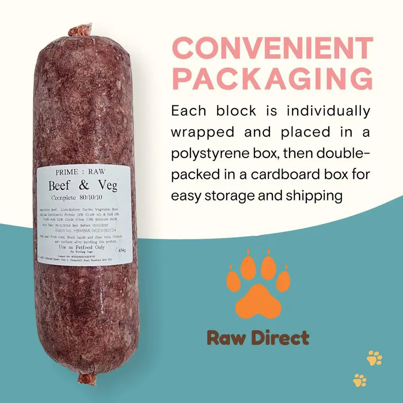 Prime Raw Frozen Dog Food-Mixed Meat Complete Nutritional Meal for All Dogs-Additive Free 80/10/10 Diet-Available in 13 Flavours-454 gm 7
