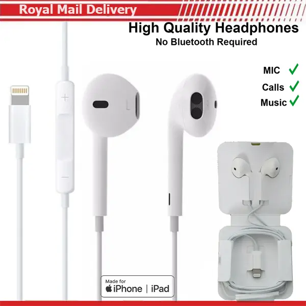 Super High Quality Headphones In Ear Earphones Builtin Microphone Headset Volume Control Fits Apple iPhone 14 13 12 11 Pro Max iPhone 5 5s 5c 6 6s Plus 7 8 Plus iPhone SE