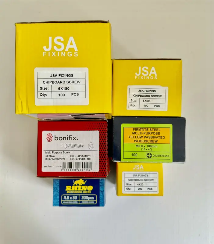 Chipboard/Gold Screw Boxes - Various Sizes 0