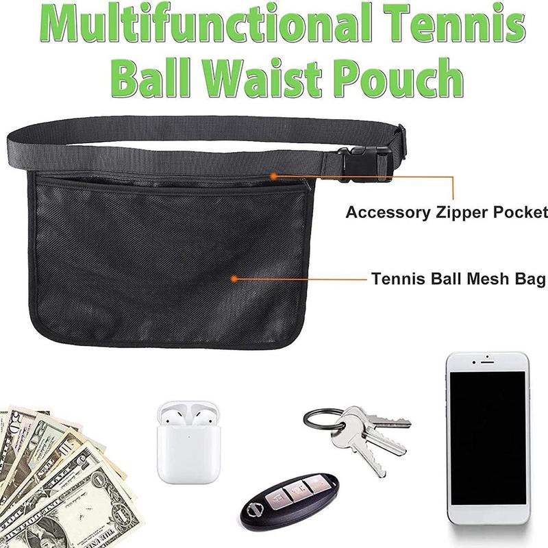 Product Introduction of Mesh Pickleball Waist Band Pouch – Adjustable Belt with Zipper Pocket for Convenient Ball Storage 9
