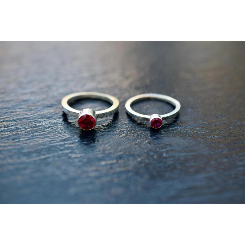 Lab Created Ruby Sterling Silver Ring 1