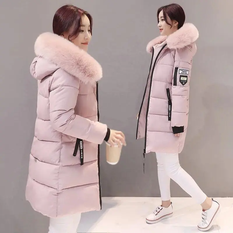 Parka Women 2024 Winter Coats Long Cotton Casual Fur Hooded Jackets Women Thick Warm Winter Parkas Female Womenswear Tops