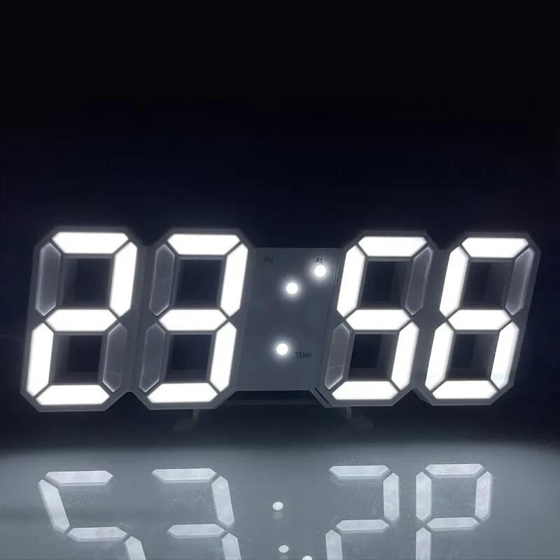 Product Introduction of 3D LED Digital Clock Table Wall Electronic Alarm Display Dimmer Modern Clocks UK Decor 0