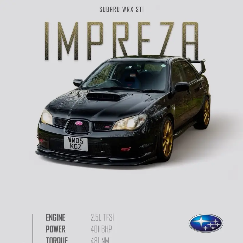 SUBARU IMPREZA  Car Poster Print - Glossy A3/A4 Size Photo for Home Decor Wall Ornaments Decoration Room Artistic 1