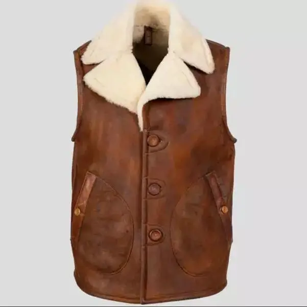 Men’s Premium Genuine Leather Fur Vest – Soft, Cozy & Stylish Winter Outerwear, Perfect for Cold Days & Fashionable Elegant Layering For Staying Warm In Winter Season