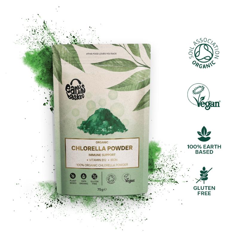 Earths Basket Organic Chlorella Powder 75g, Broken Cell Wall, Immunity Support Healthcare Edible Supplement Dietary Fitness Health Optimum 6