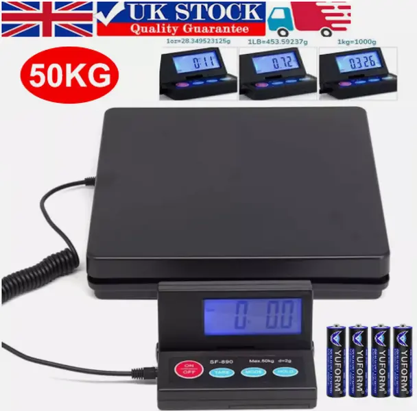50kg 110lbs LCD Digital Postal Parcel Scales Platform Postage Shipping Weighing