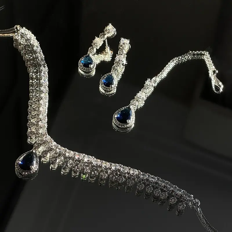 IYÁNA Collection - SAPPHIRE - Three Piece Jewellery Set pakistani 1
