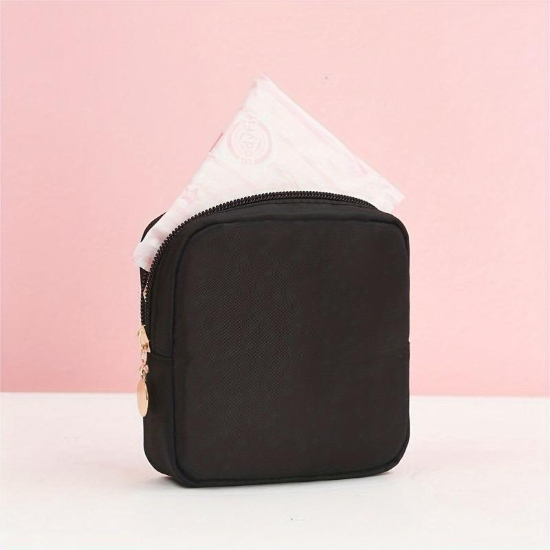 Solid Color Sanitary Storage Bag, Mini Makeup Bag Purse, Small Cute Makeup Bag Cosmetic Zipper Pouch, Portable Travel Storage Bag, Sanitary Napkin Storage Bag, Versatile Storage Clutch Bag For Women 2