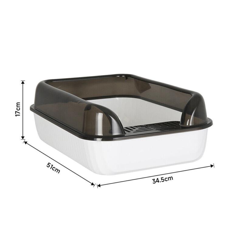 Product Introduction of Open Large Cat Litter Box High Side Deep Splash-Proof Cat Toilet with Scoop UK 13