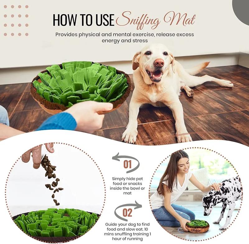 Snuffle Mat for Dogs & Puppies - Washable Training Puzzle Toy for Large & Small Dogs - Game for Boredom & Feeding Mat for Dogs Brain Stimulation & Stress Relief - Pet Foraging Mat for Smell Training 6