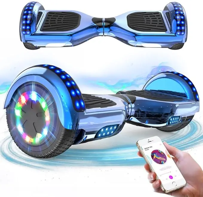 Hoverboards for Kids and Adults 6.5 inch, Hoverboards with Bluetooth - Speaker - Colorful LED Lights, Hover Board Gift for Kids and Teenager 0