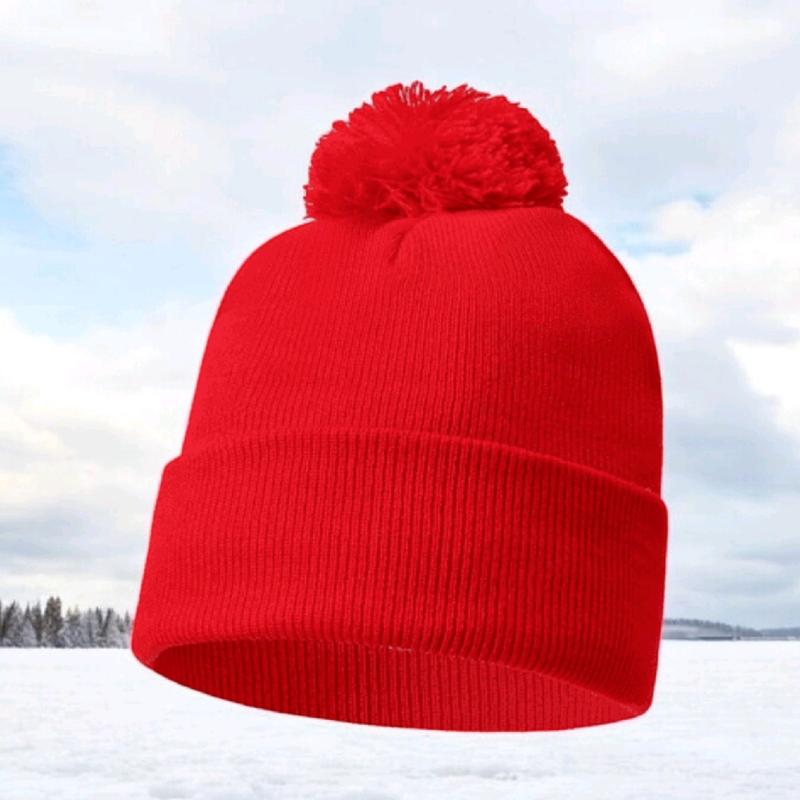 Plain  Bobble Beanie Hat Warm Winter  Bobble Hat Unisex, One Size cosy winter Hat 4