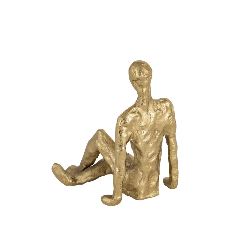 Kingsley Sitting Man Statuette Gold Finish 7