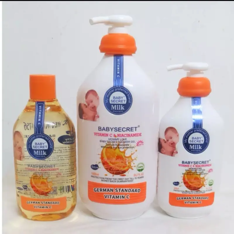 Baby Secret Vitamin C & Niacinamide Body Lotion + Shower Gel + Oil - 3Pcs Set lotions conditioner