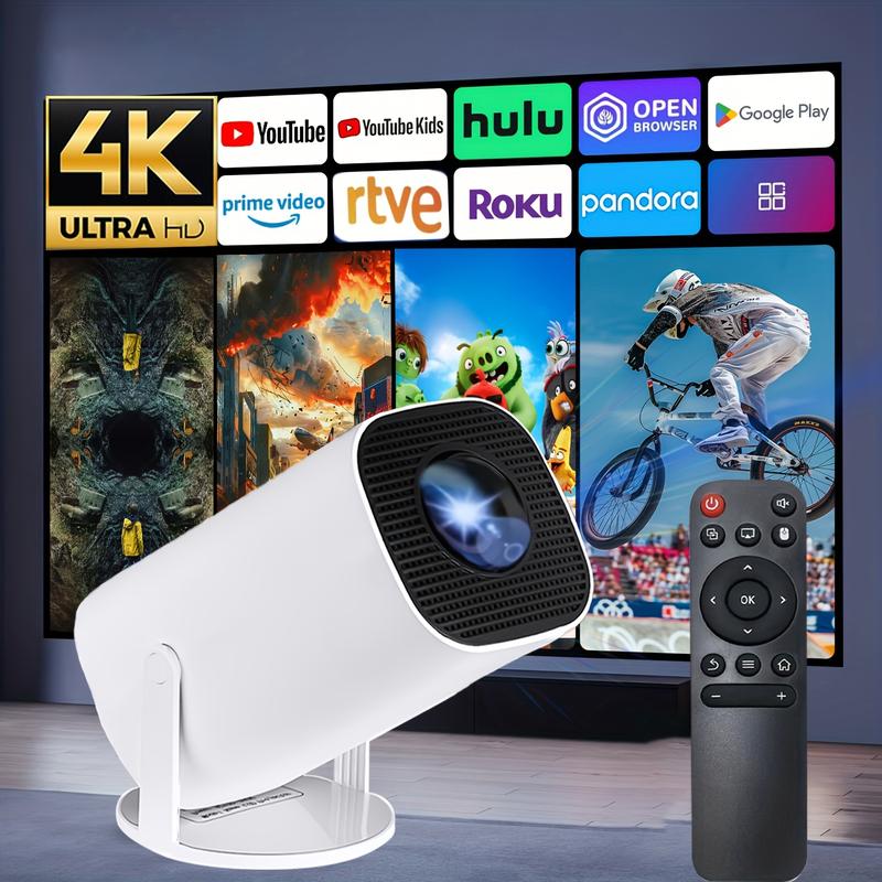 Portable 4K Mini Projector - Wireless 2.4/5G WiFi, BT 5.0, Android 11, Auto Keystone, 180° Rotation - Compact Home Theater for Movies, Gaming, and Entertainment Audio 0