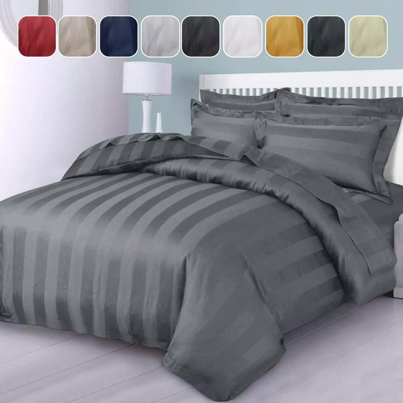 Stripe Duvet Cover Set - Soft Bedding Quilt Covers in Single, Double, King Size 0