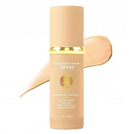 4 in 1 Moisturizing Full Coverage Liquid Foundation TrueMatch Color Changing Foundation with Sunscreen Light and Medium Spectrum Makeup Primer for All Skin Types 5