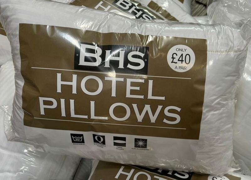 Product Introduction of BHS Stripe Bounce Back Pillows - Twin Pack, Hotel Quality, Cotton Breathable, Tufted Machine Washable, Medium Support white skin-friendly 1