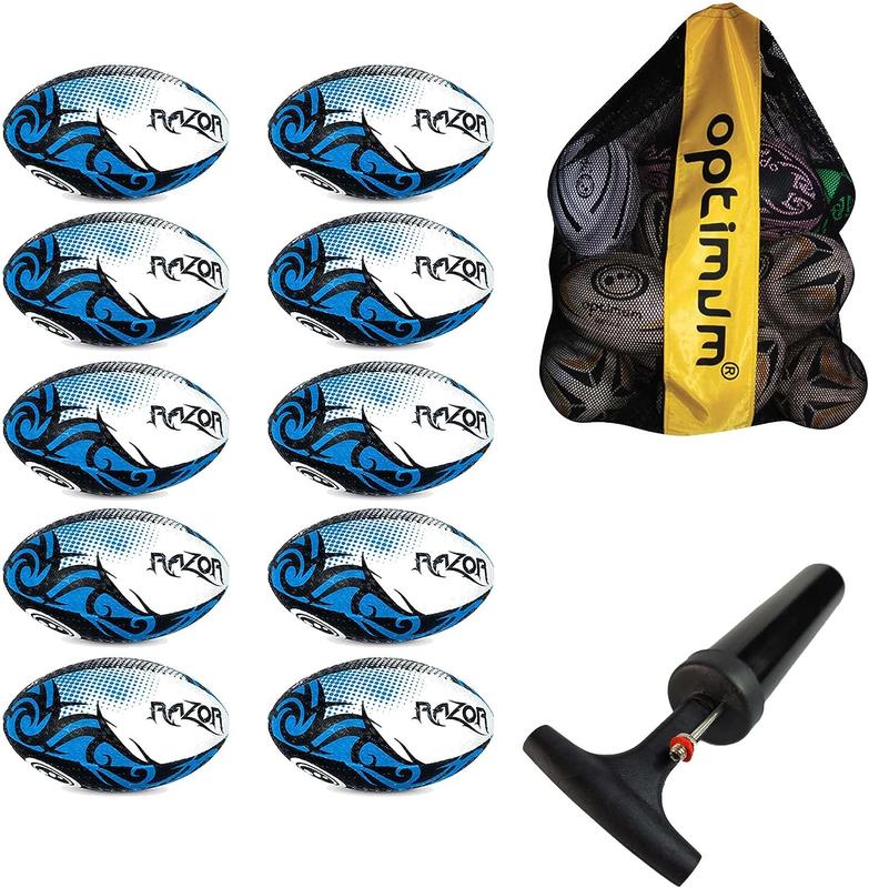 Optimum RAZOR RUGBY BALL BLACK/BLUE - SIZE 4 - PK 10 0