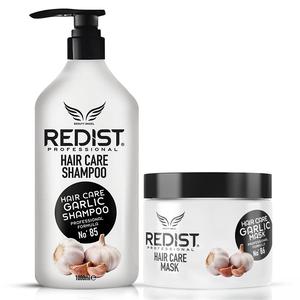Redist Garlic Hair Shampoo 1000ml | Garlic Hair Mask 500ml | Prevents Hair Loss, Strengthens and Nourishes Hair | For Fragile Dry Damaged Hair | Natural Ingredients Conditioner Haircare Intensive Comfort Repair