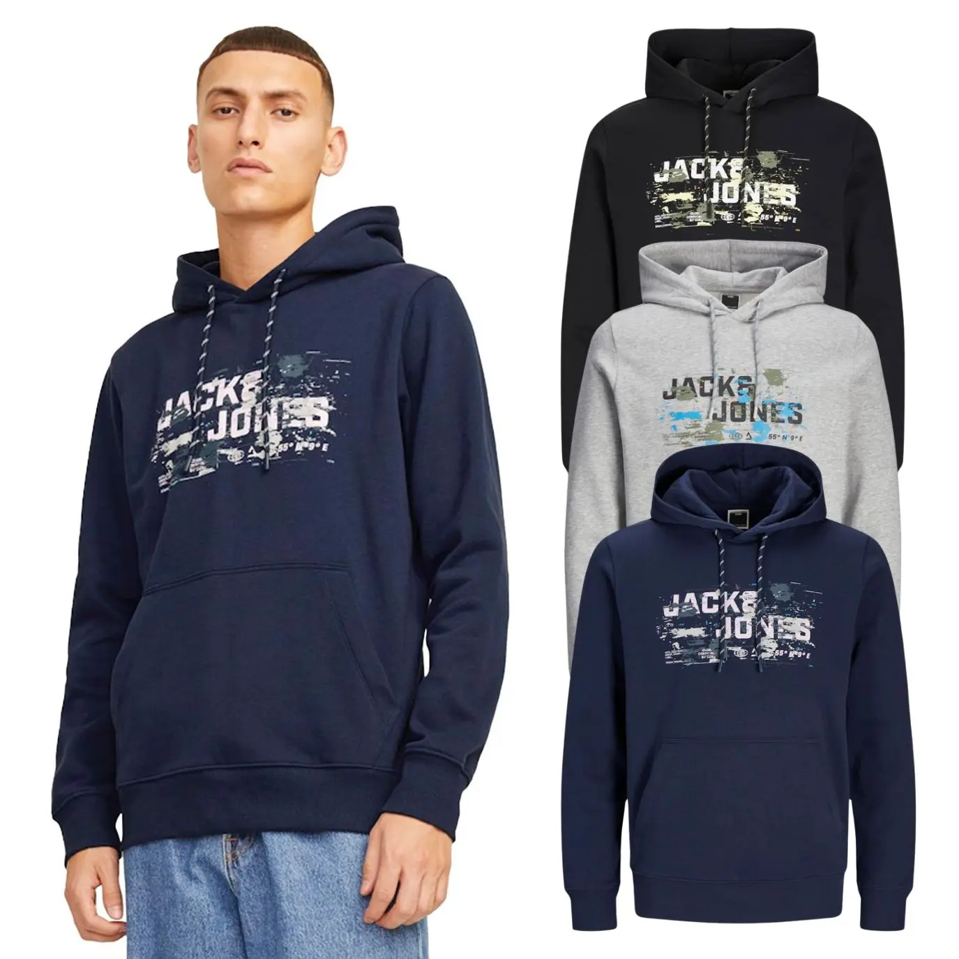 Jack & Jones Mens Hoodie Pullover Overhead Hooded Jumper Sizes S-2XL