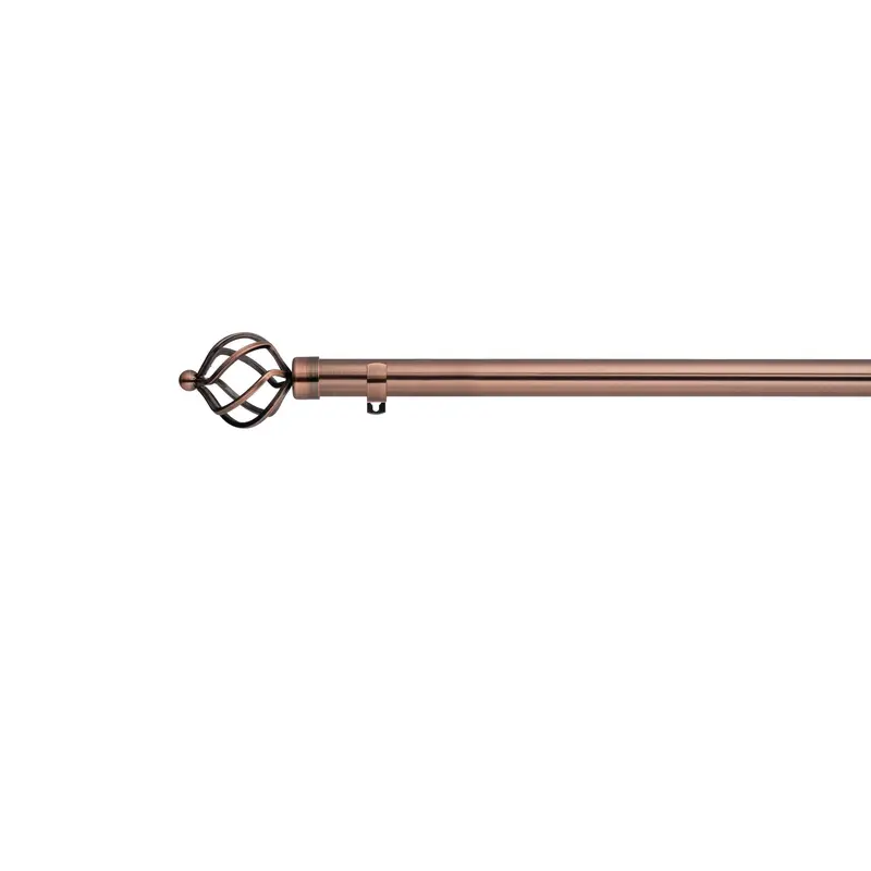 28mm Antique Copper Cage Finial Extendable Metal Curtain Pole 1