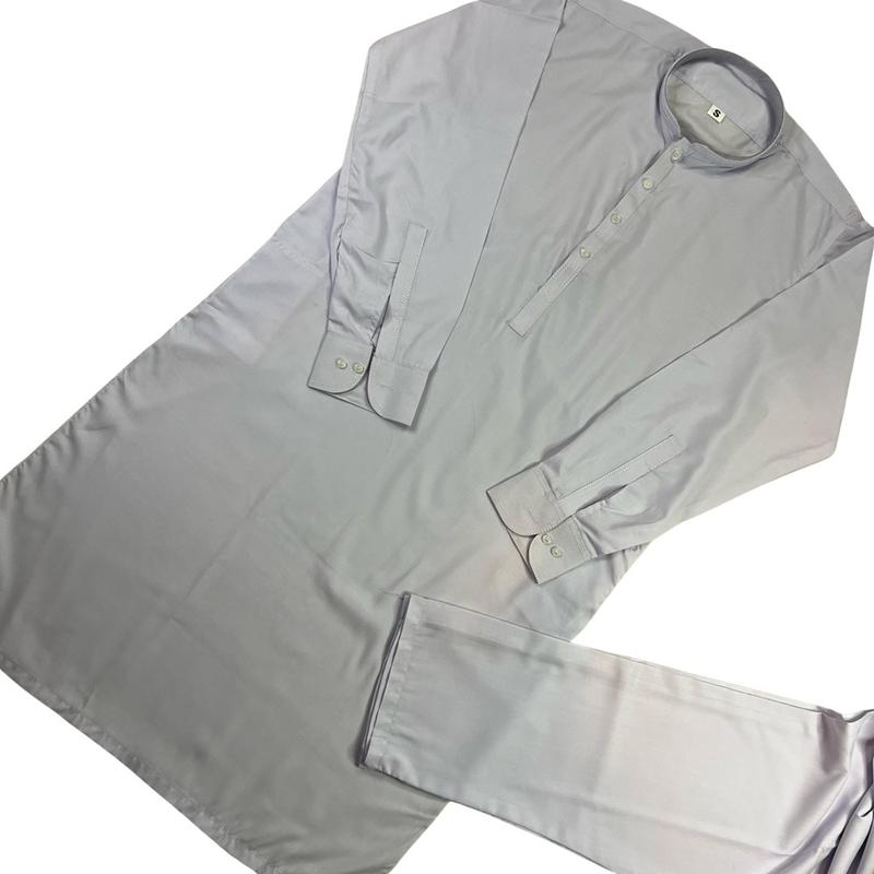 Mens kameez trousers white 1