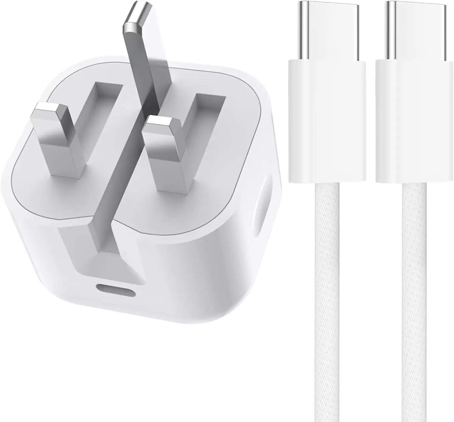 Fast Charging, PD 20W USB C Wall Charger Plug with 2M USB C to USB C Fast Charging Data Sync Cable for iPhone 15/15 Plus/15 Pro/15 Pro Max, iPad Pro/Air/Mini/10th