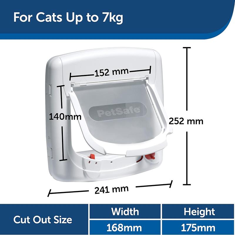 PetSafe, Deluxe Magnetic Cat Flap, Selective Entry, 4 Way Locking, White 1