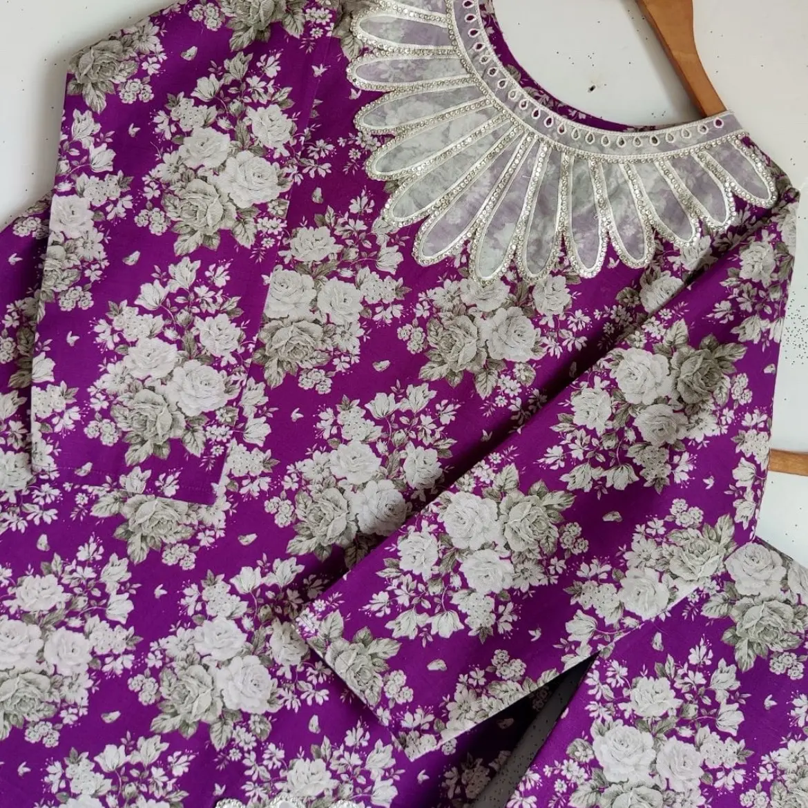Khaddar 2 Piece with Embroidery Neckline and Daman - Available in 3 Colors - Casual Dress