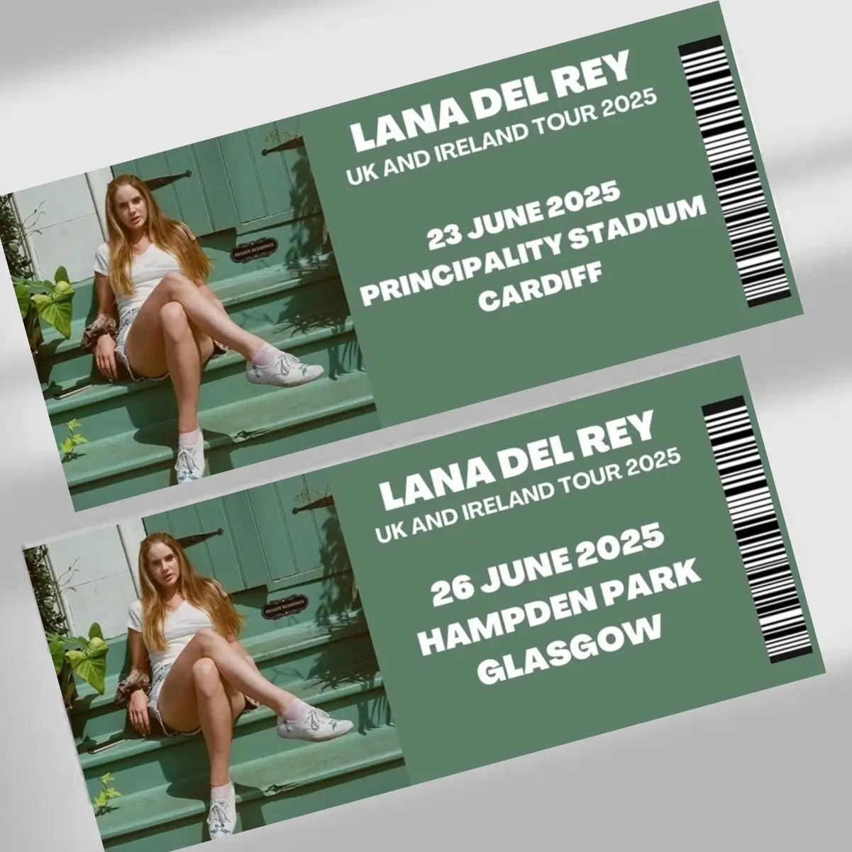 Lana Del Rey 2025 Tour inspired souvenir tickets - Handmade