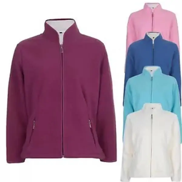BRONTE WOMEN LADIES BONDED FLEECE JACKET CASUAL TOP SOFT ANTI PILL POLAR POLO Lilac Womenswear Coats Fluffy Long Sleeves Pockets Sleeves Comfort Long Sleeve Outerwear