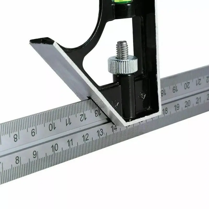 300mm (12") Adjustable Engineers Combination Try Square Set Right Angle Ruler UK 8