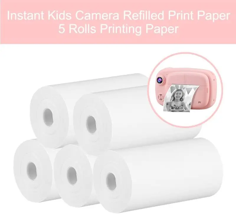 【UK SELLER Delivered with in 48H】Thermal Paper Roll, 5 Rolls Camera Print Paper Non-Adhesive Camera Printer Paper Mini Creator Camera Refill Paper Roll Bill Receipt Printing Paper Rolls for Kids Instant Print Camera 57mm*30mm 0
