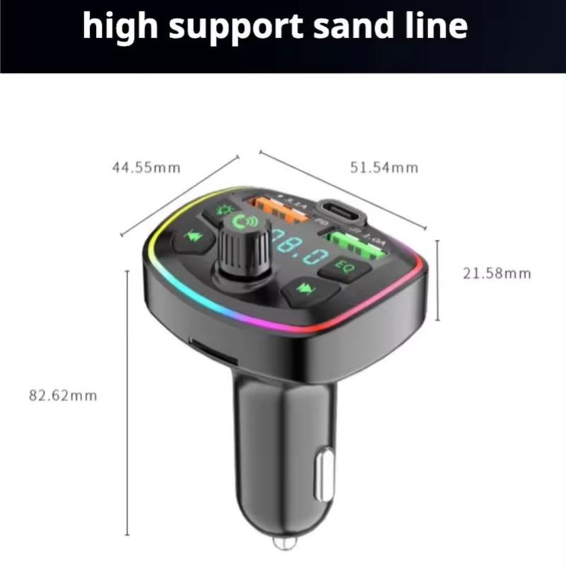 Q7 Bluetooth Car Charger Car FM Transmitter Bluetooth Hands Free Mp3 True 3.1A Dual USB Port PD Charging 4