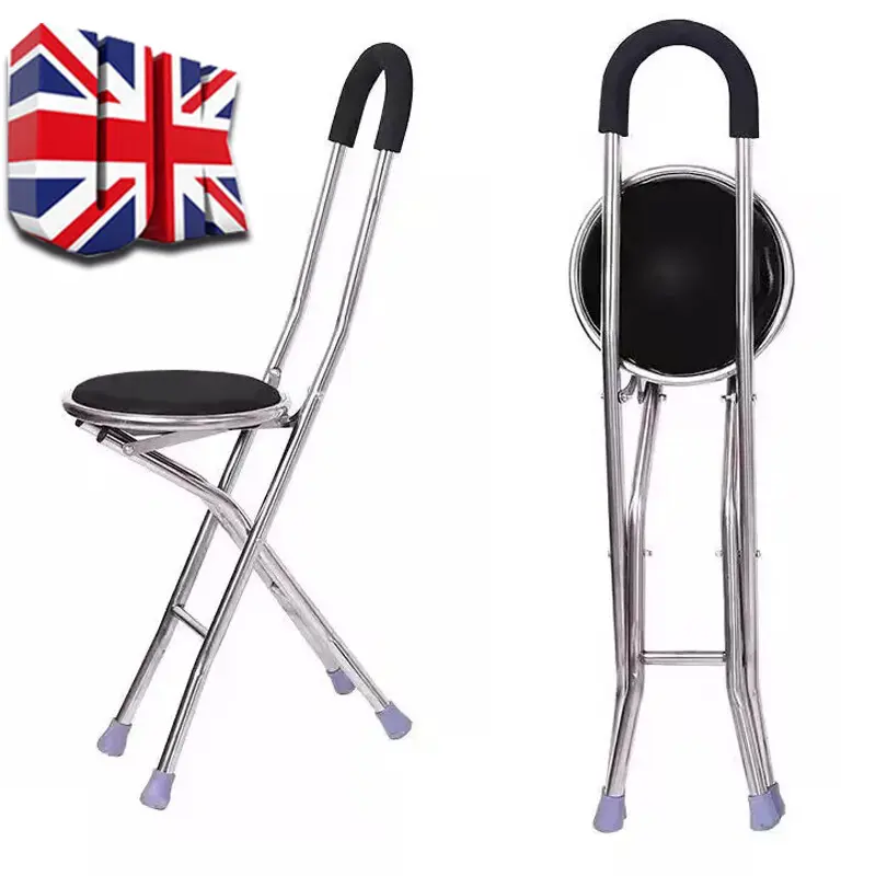 Versatile M8 Folding Portable Walking Stick Seat - Adjustable Aluminium Cane Chair Stool for Ultimate Mobility Healthcare Equipment 1