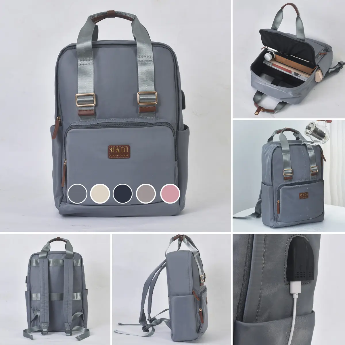 30L Waterproof Backpack with USB Charging Port for Travel, Work, School and Daily Use - Available in 5 Stylish Colors