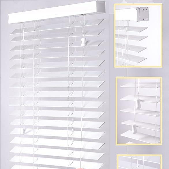 Royal Home Furnishing White Faux Wood Venetian Blinds String blinds  - Perfect for Your Home Decor 4