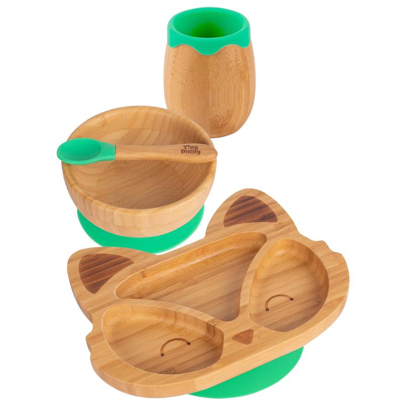 Tiny Dining 4pc Fox Bamboo Baby Weaning Set 0