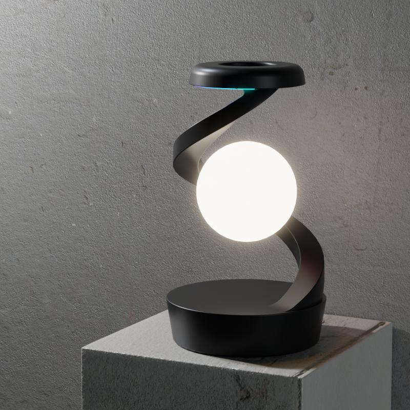 360 Rotary floating Moon lamp Charging Station（With wireless charging ）charging mobile free shipping Charger Cable 5